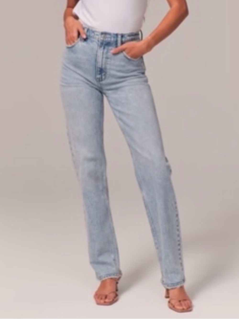 Abercrombie & Fitch The 90s Slim Straight Ultra High Rise Jeans,size  32/14 Long